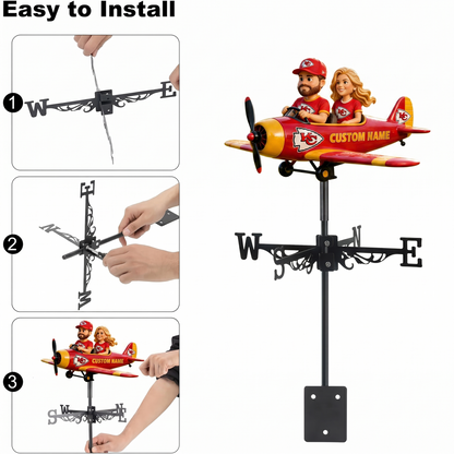NFL Airphane Couple - Personalized Couple Weather Vane 1006 NAK NHT