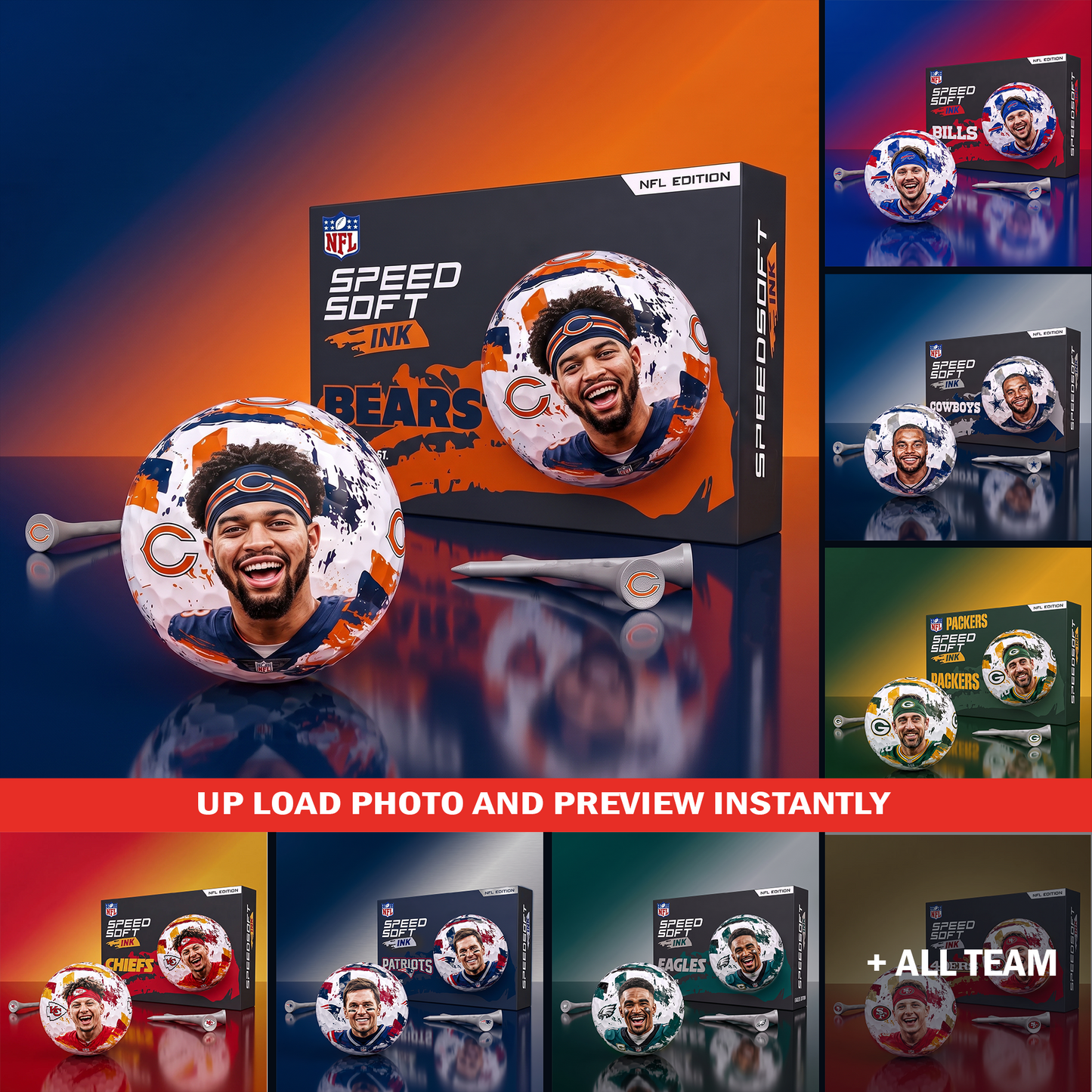 Personalized NFL Premium SpeedSoft Ink Golf Balls Gift Set 1607 NAK TTT