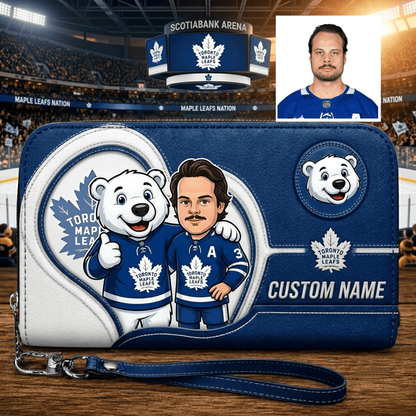 Premium NHL Personalized Leather Long Wallet NMD CTKT