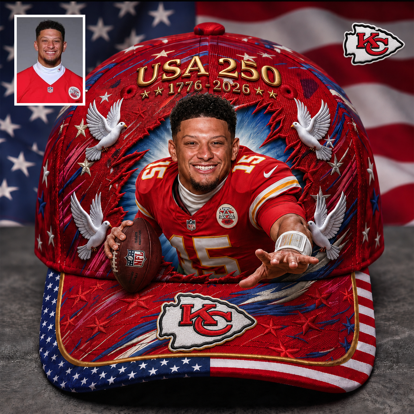 Premium NFL Personalized USA 250 Patriotic Cap NMD TTV