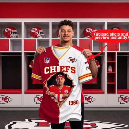 Premium NFL Personalized Rip-Through V-Neck T-Shirt NMD TTV