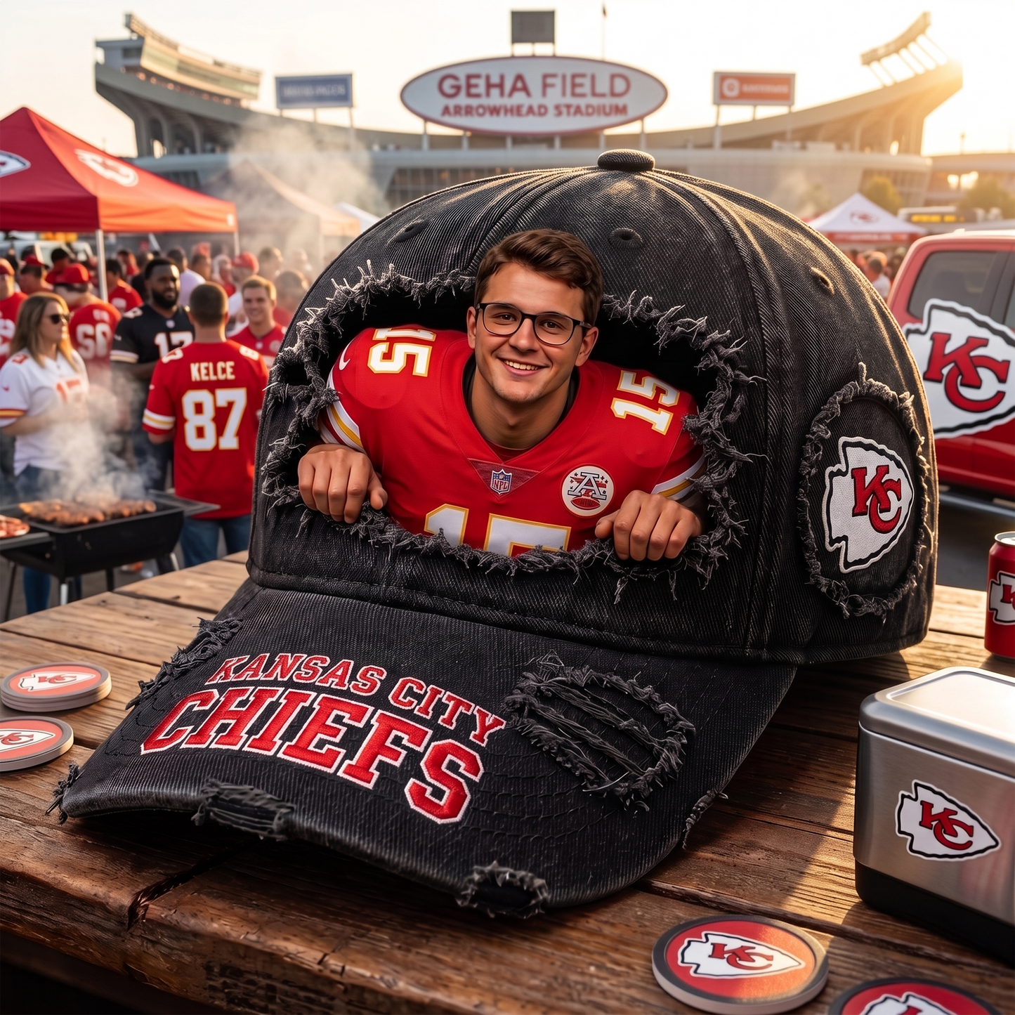 Personalized NFL Premium Vintage Ripped Fan Peek-Out Baseball Cap 0907 NAK TTT V2