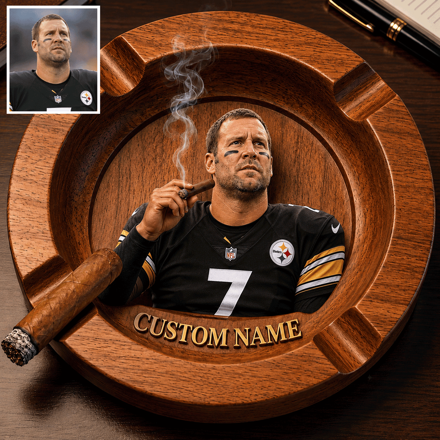 Premium NFL Personalized Luxury Ashtray For Cigars NMD CTKT