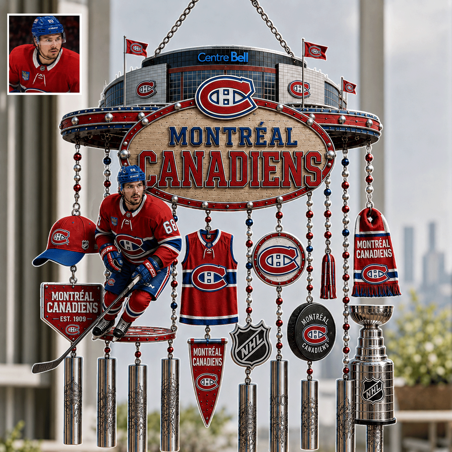 Premium NHL Personalized Wind Chime NMD CTKT