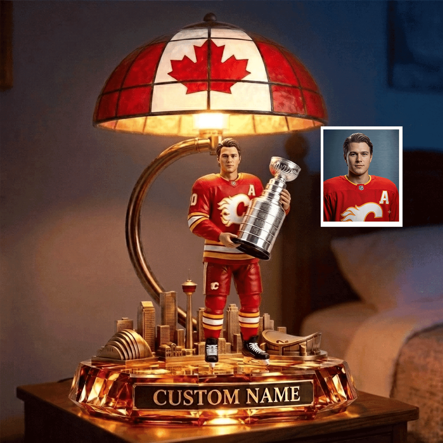 Premium NHL Hockey Player Personalized Acrylic LED Night Light V2 NMD CTKT