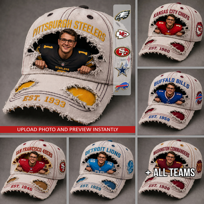 Personalized NFL Sun Hat - Custom Name & Face Gift for Football Fans 2906 NAK NHT