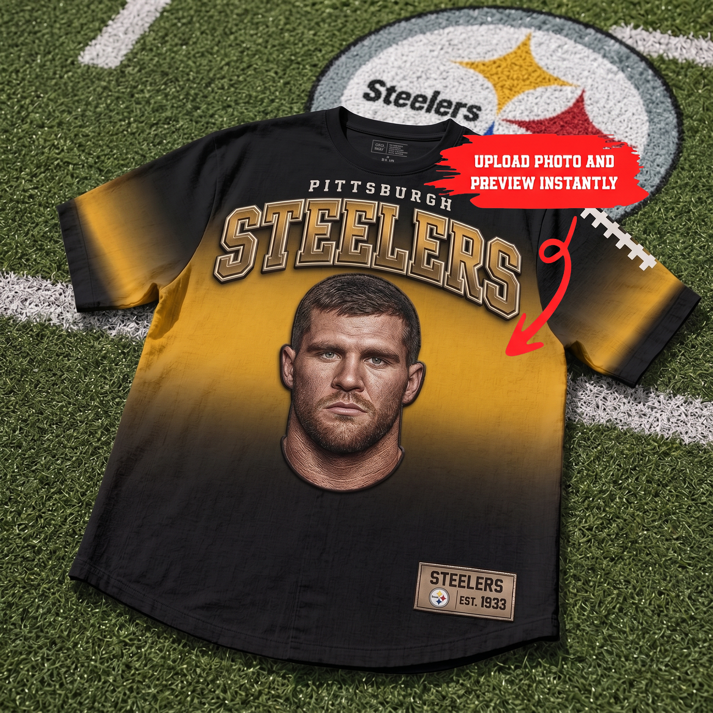 Premium NFL Personalized Portrait Gradient T-Shirt NMD TTV