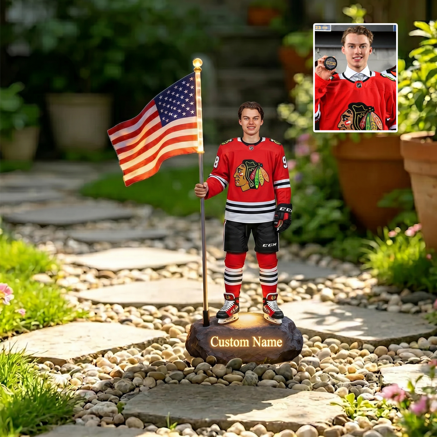 Premium NHL 4th Of July Personalized Acrylic Light NMD TTV