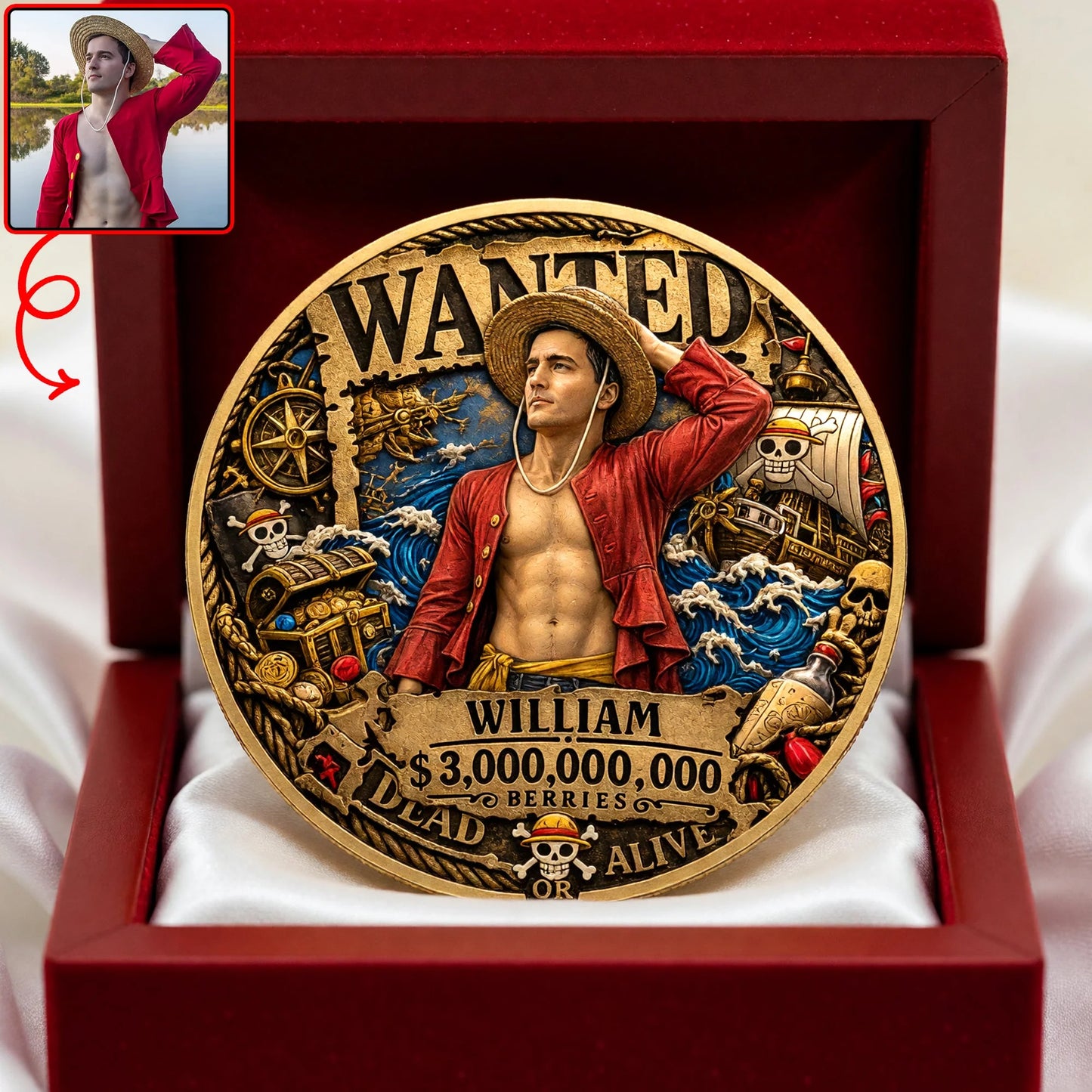 Custom Photo Printed Metal Coin - Personalized Gifts For Anime Lovers BQH