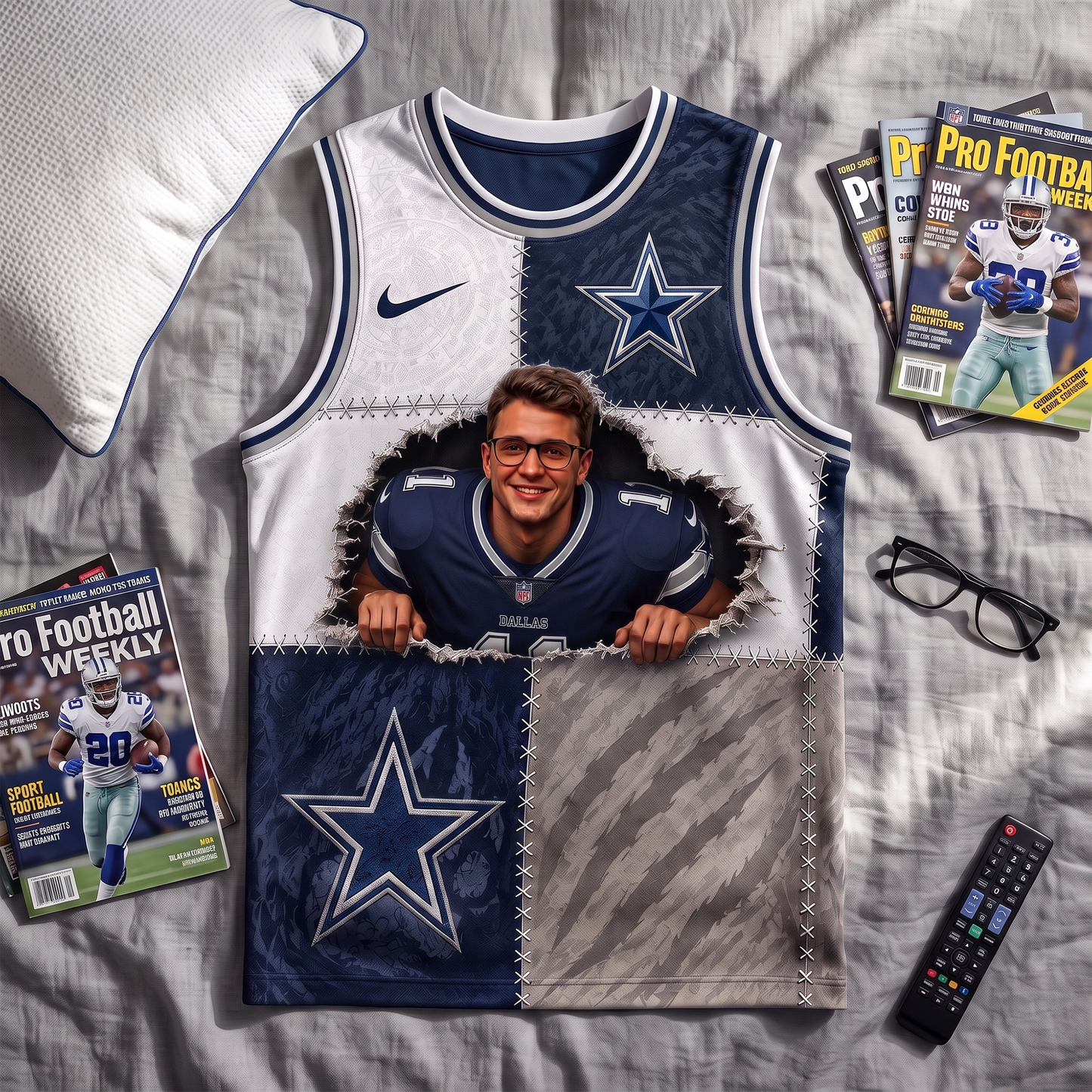 Personalized NFL 3D Ripped Fan Tank Top 1407 NAK TTT