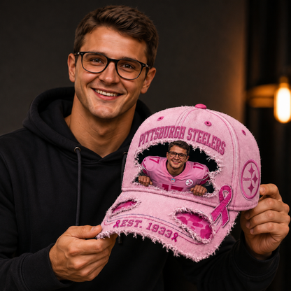 PERSONALIZED NFL EXCLUSIVE BREAST CANCER SURVIOR CAP 1507 NAK NHT V2
