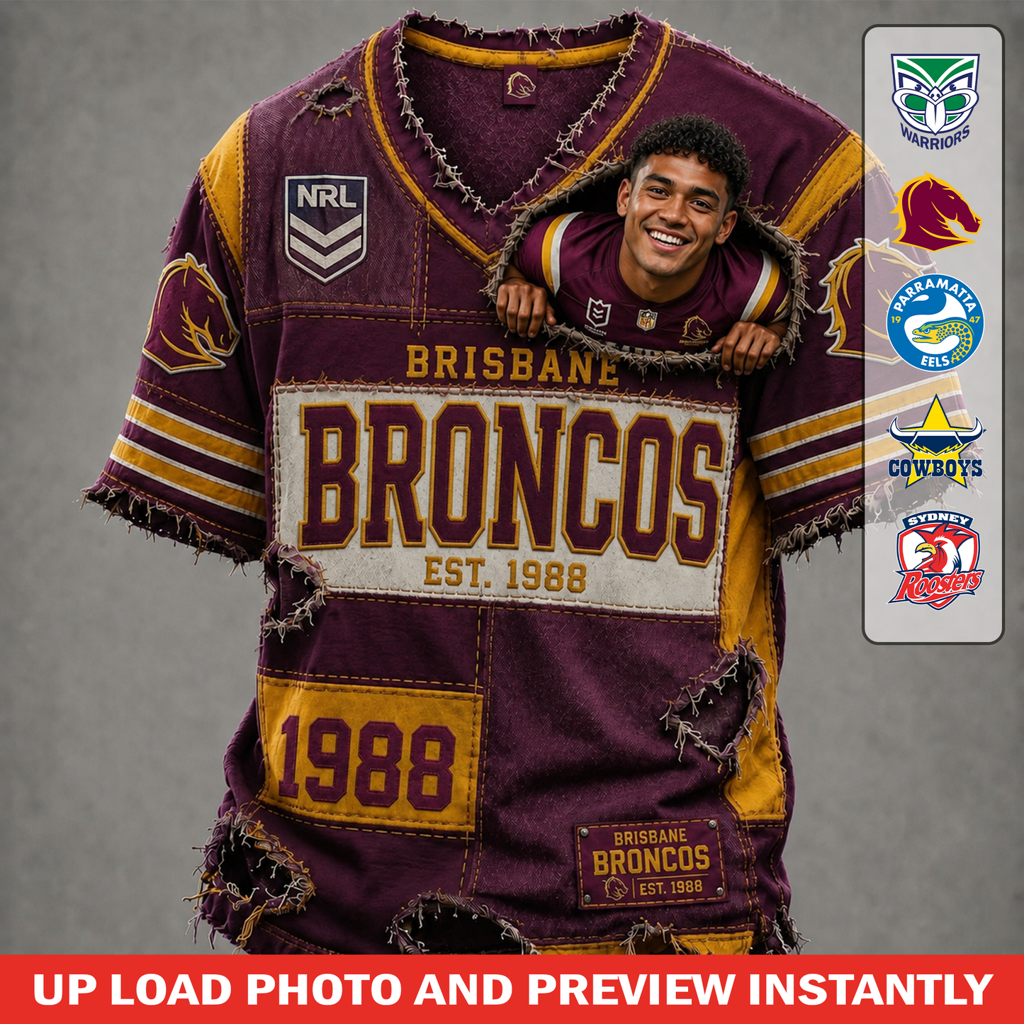 Personalized NRL Premium V-Neck T-shirt Gift For Fans 2506 NAK TTT
