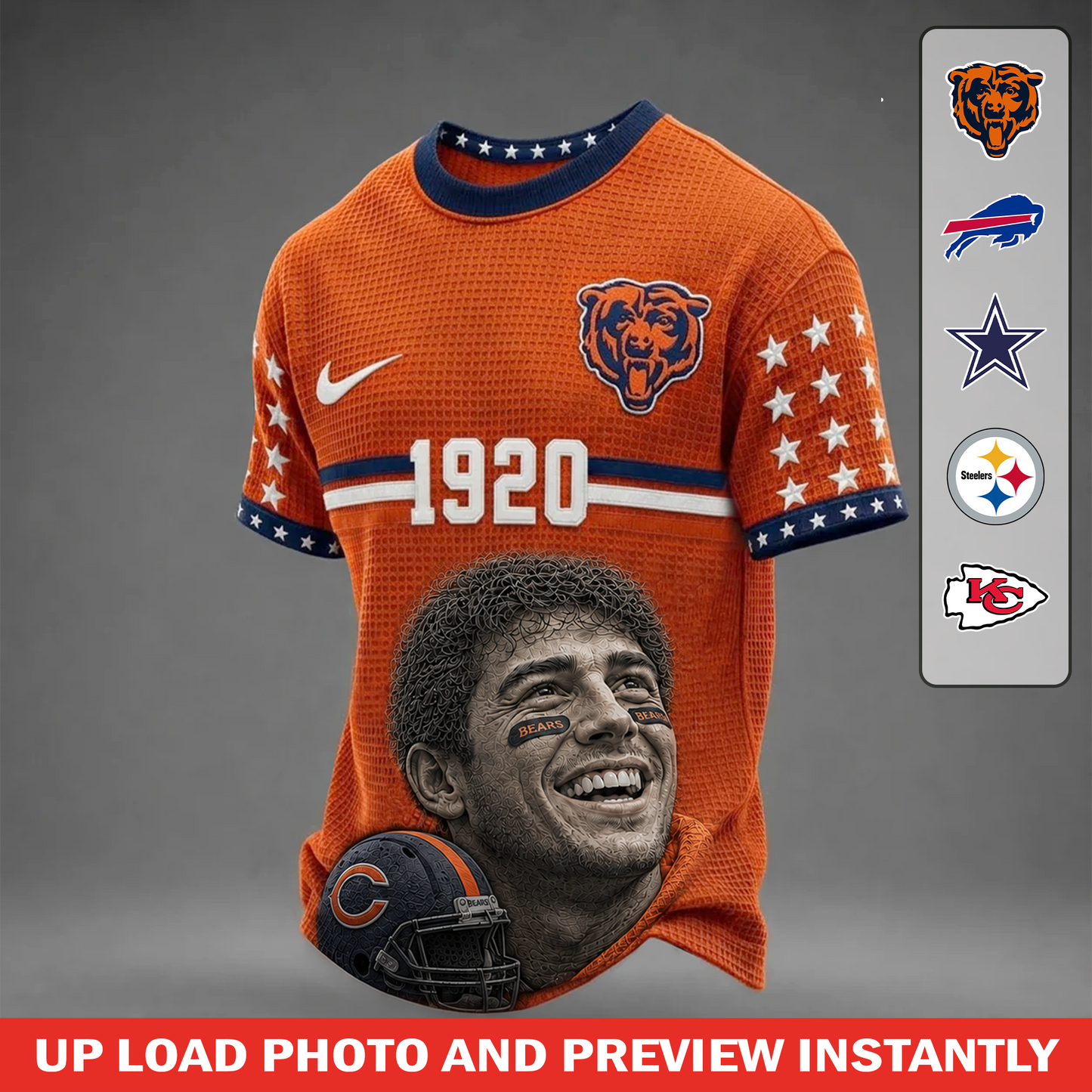 Personalized NFL Custom Portrait T-Shirt for Football Fans 1107 NAK TTT