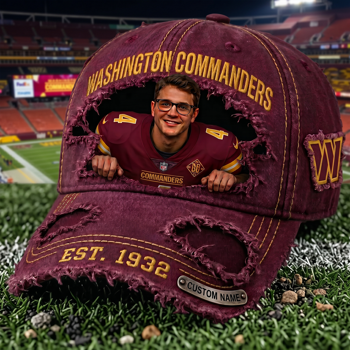 Personalized NFL Sun Hat - Custom Name & Face Gift for Football Fans 0207 V2 NAK NHT