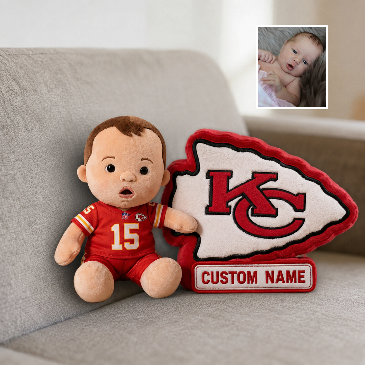Premium NFL Personalized Kid Faux Fur Pillow NMD TTV