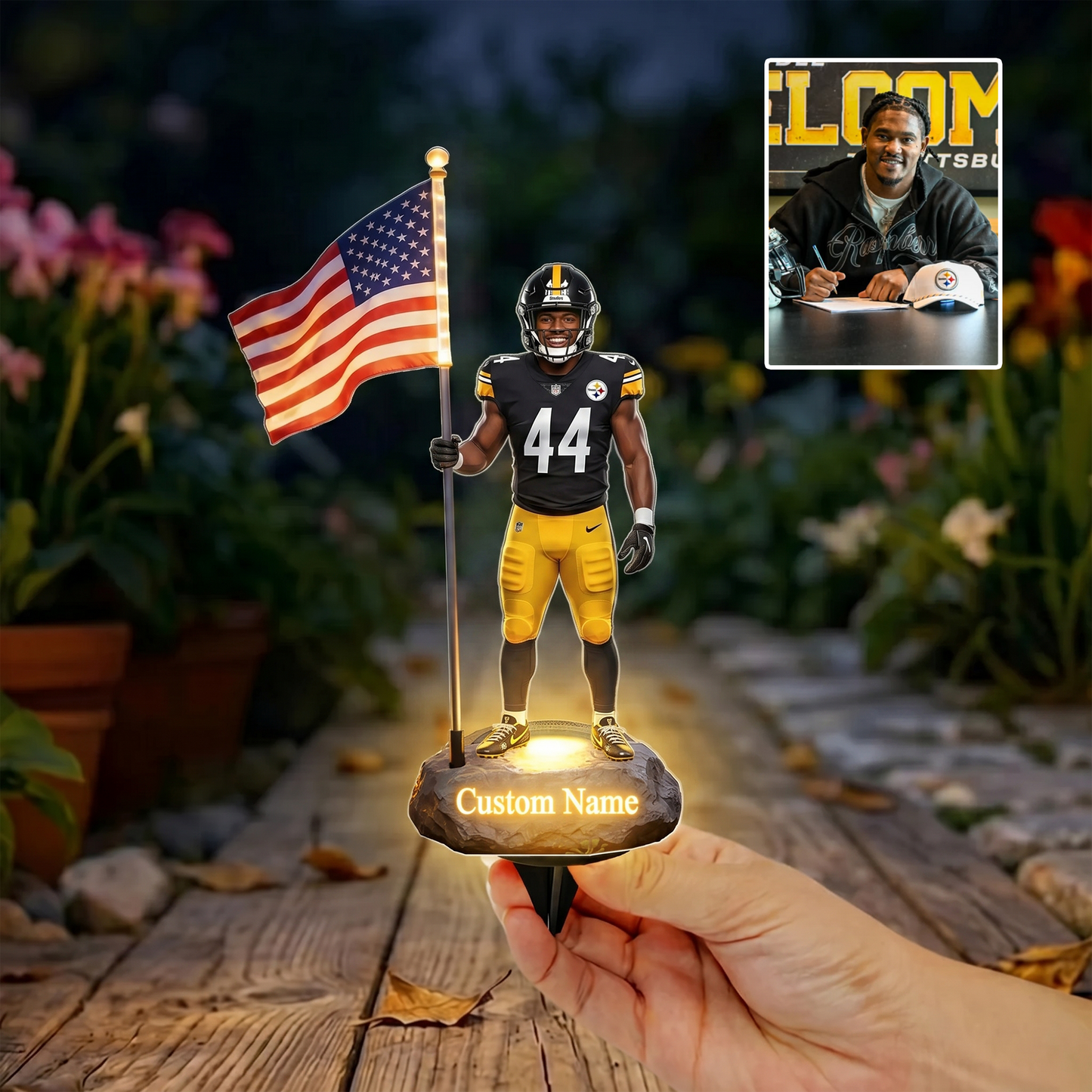 Premium NFL 4th Of July Personalized Acrylic Light NMD TTV