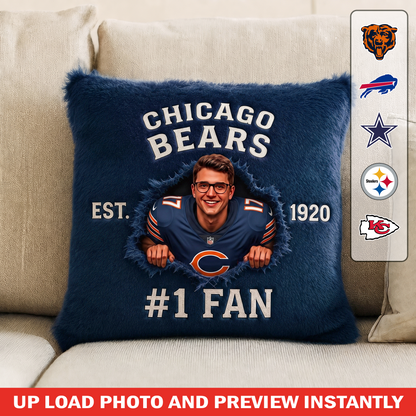 Personalized NFL 3D Rip Through Plush Throw Pillow 1407 NAK TTT
