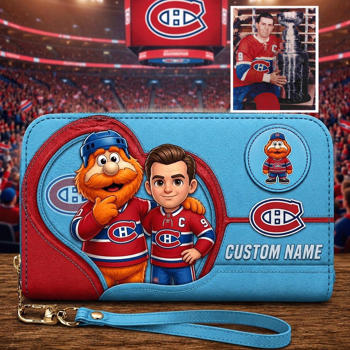 Premium NHL Personalized Leather Long Wallet NMD CTKT