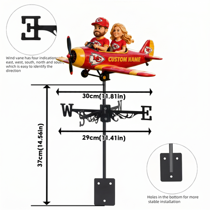 NFL Airphane Couple - Personalized Couple Weather Vane 1006 NAK NHT
