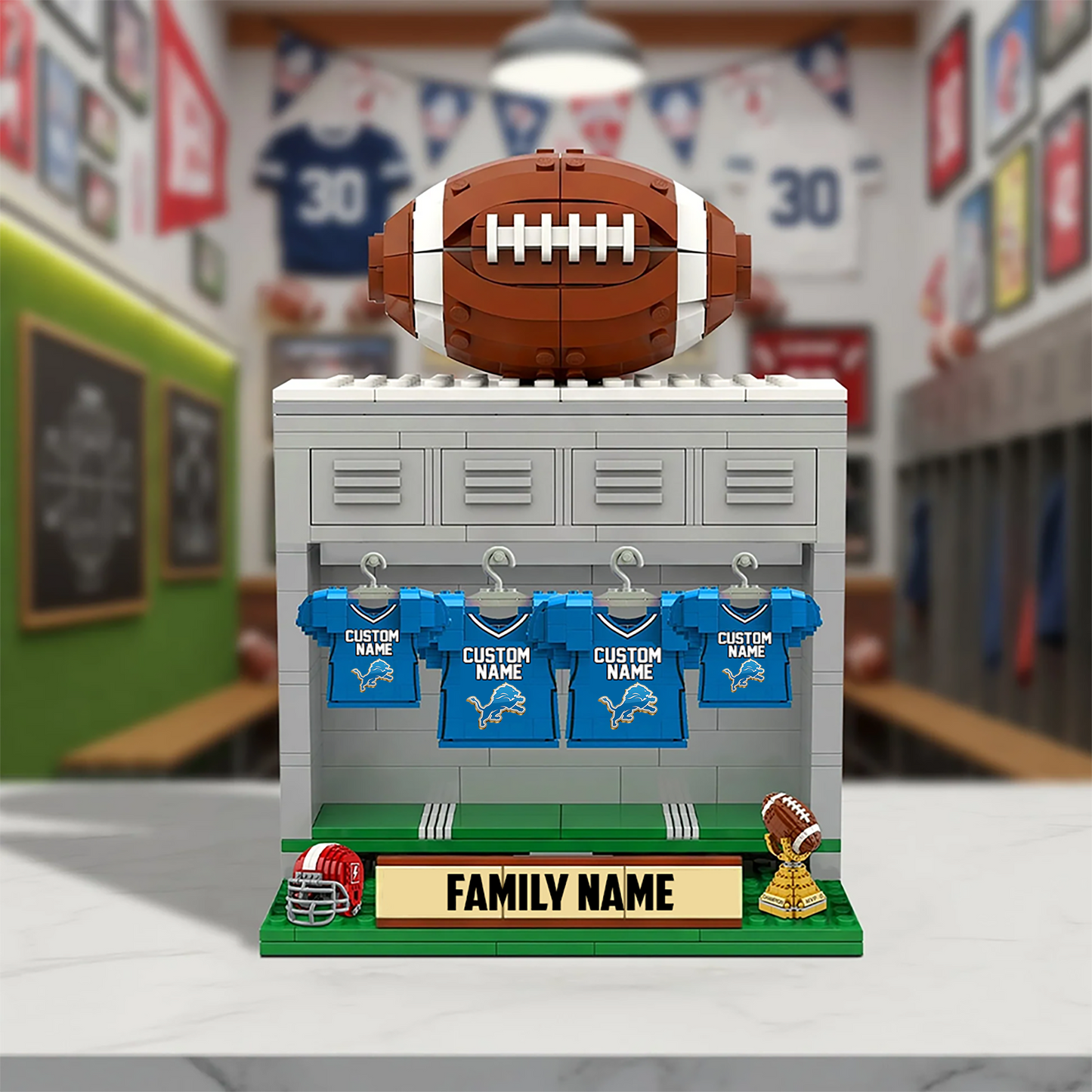 Football Family Plaque - Personalized Gifts For Family 0606 NAK TTT