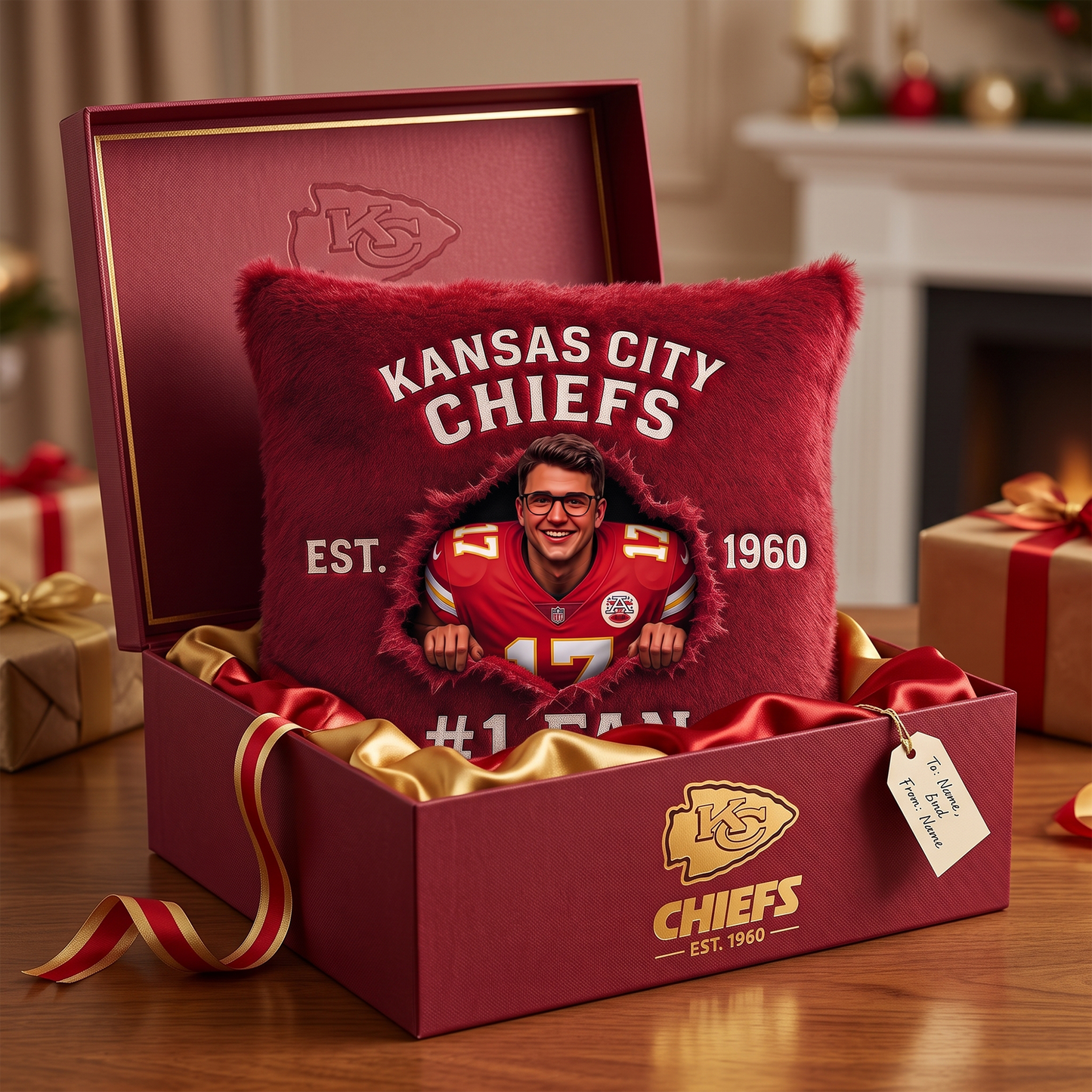 Personalized NFL 3D Rip Through Plush Throw Pillow 1407 NAK TTT