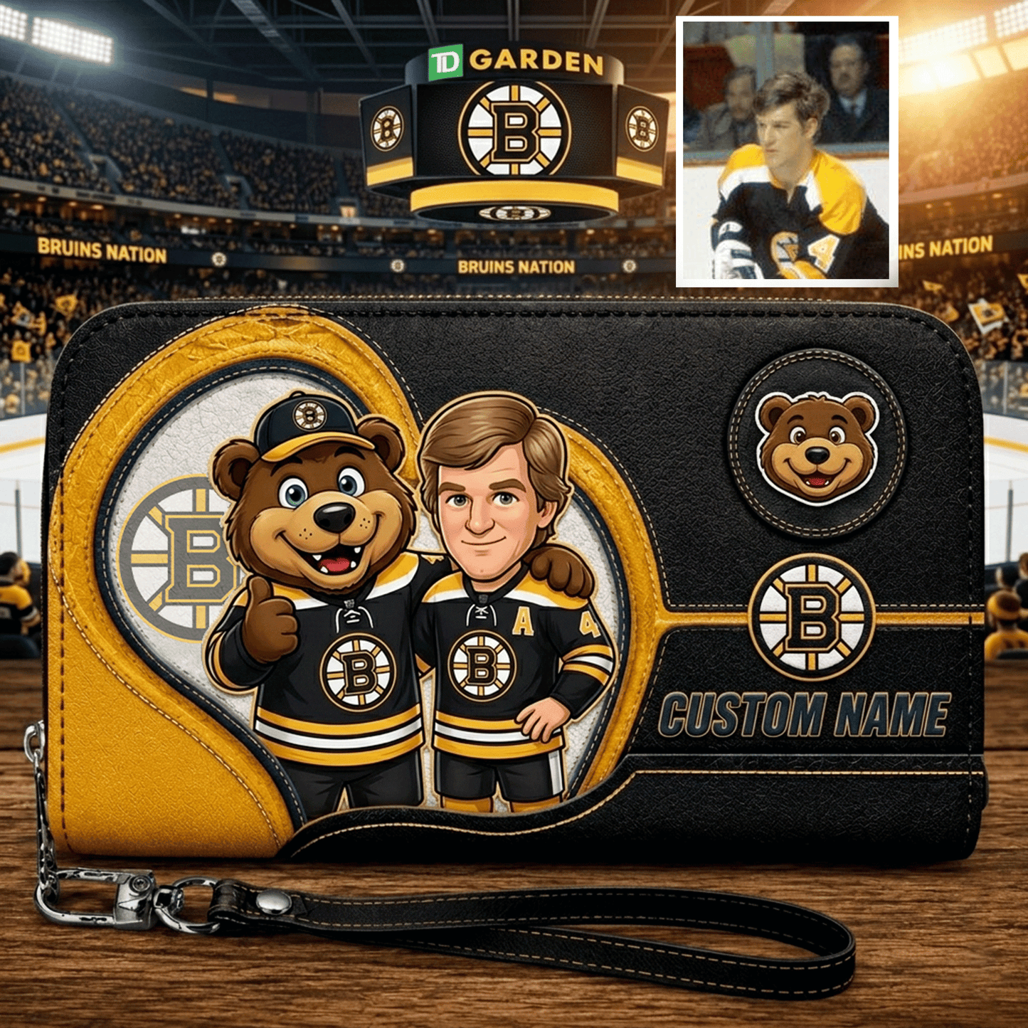 Premium NHL Personalized Leather Long Wallet NMD CTKT