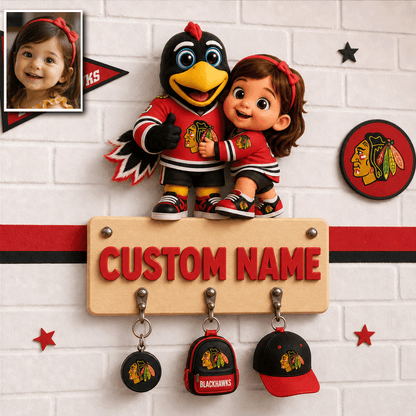 Premium NHL Personalized Kid Custom Shaped Hanging Rack NMD CTKT