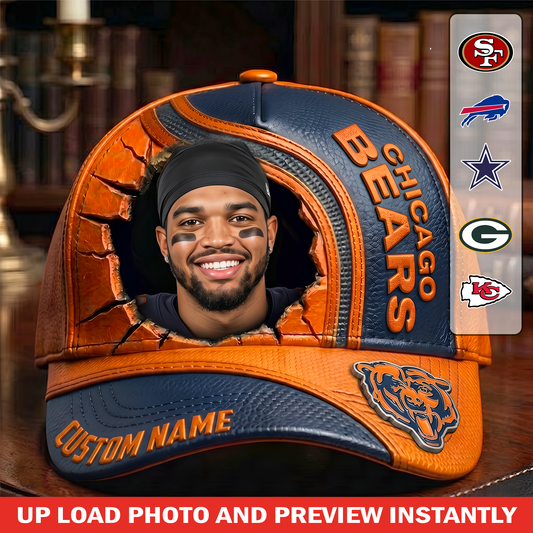 Personalized NFL Sun Hat - Custom Name & Face Gift for Football Fans 0307 V3 NAK TTT
