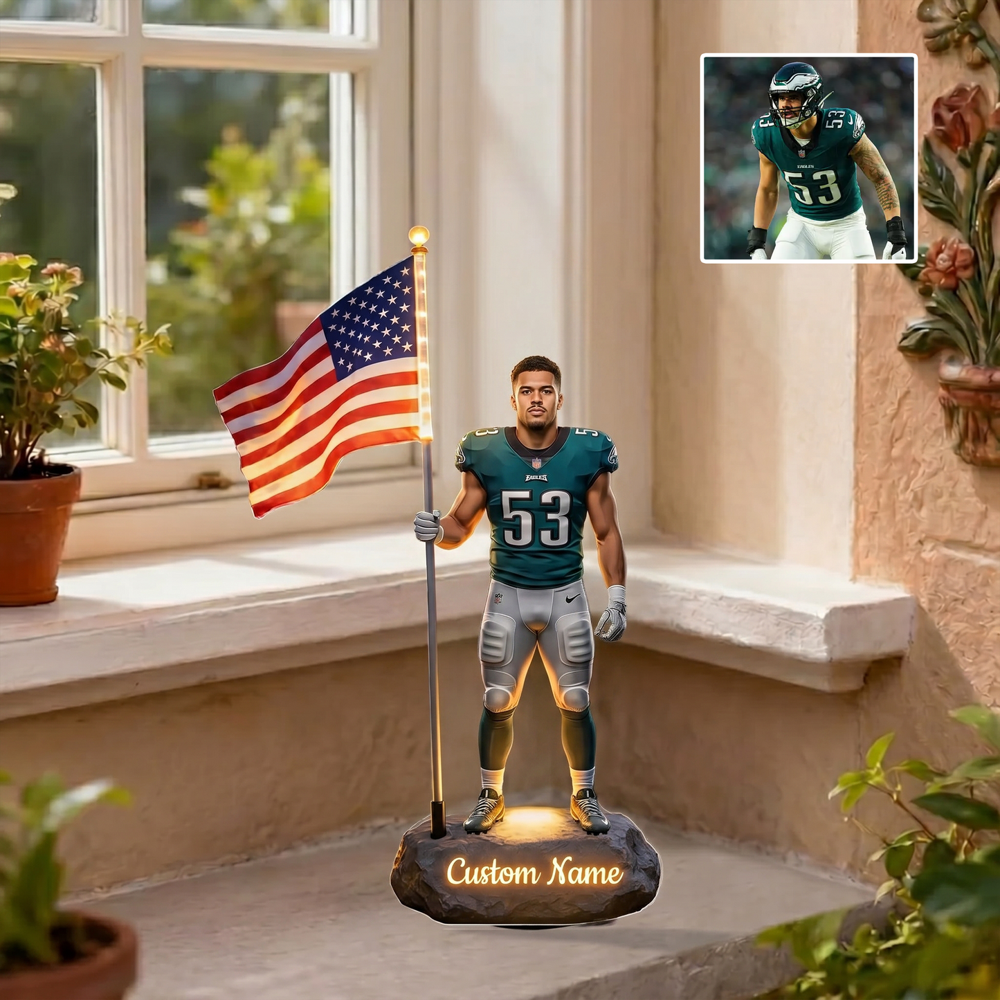 Premium NFL 4th Of July Personalized Acrylic Light NMD TTV