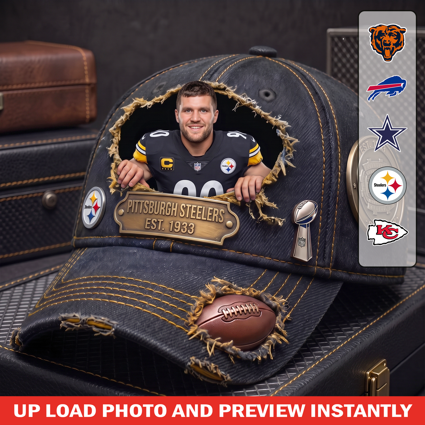 Personalized NFL Sun Hat - Gift for Football Fans 0807 NAK NHT V3