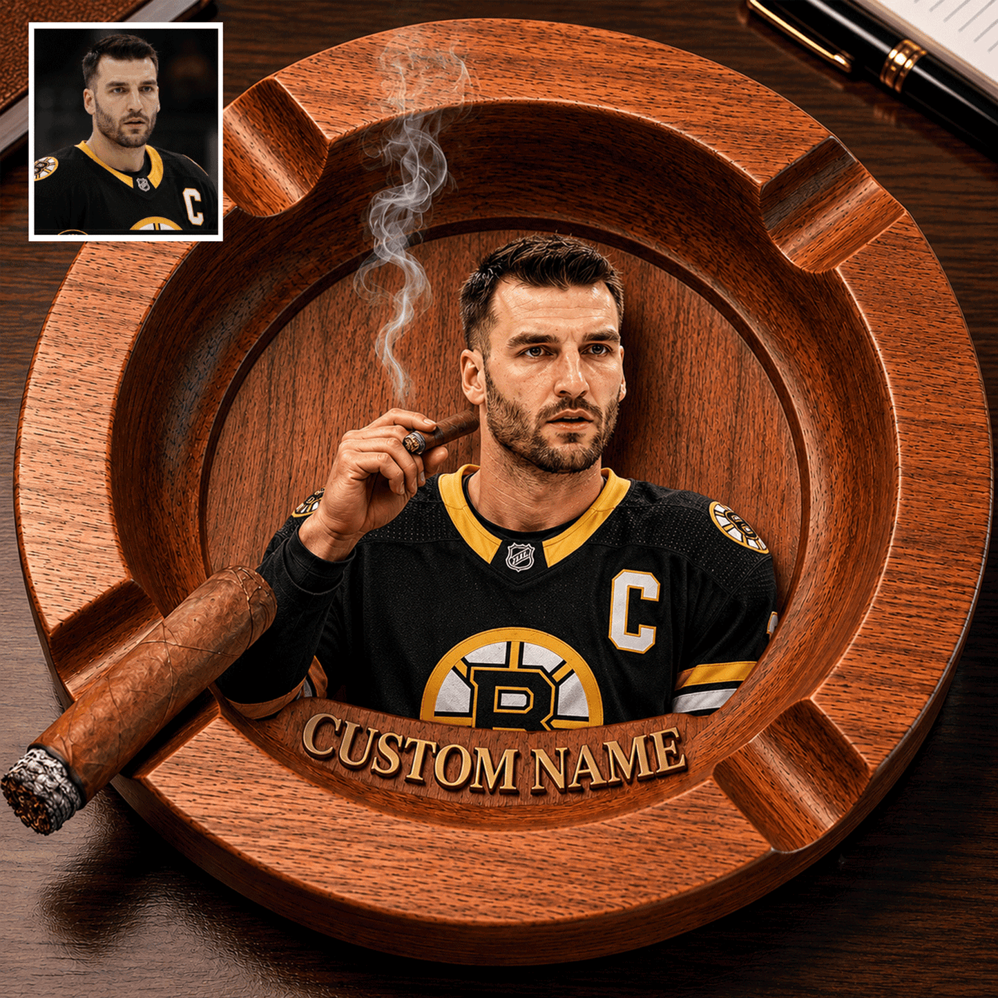Premium NHL Personalized Luxury Ashtray For Cigars NMD CTKT