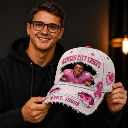 PERSONALIZED NFL EXCLUSIVE BREAST CANCER SURVIOR CAP 1507 NAK NHT