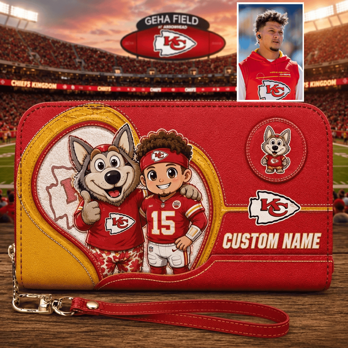 Premium NFL Personalized Leather Long Wallet NMD CTKT
