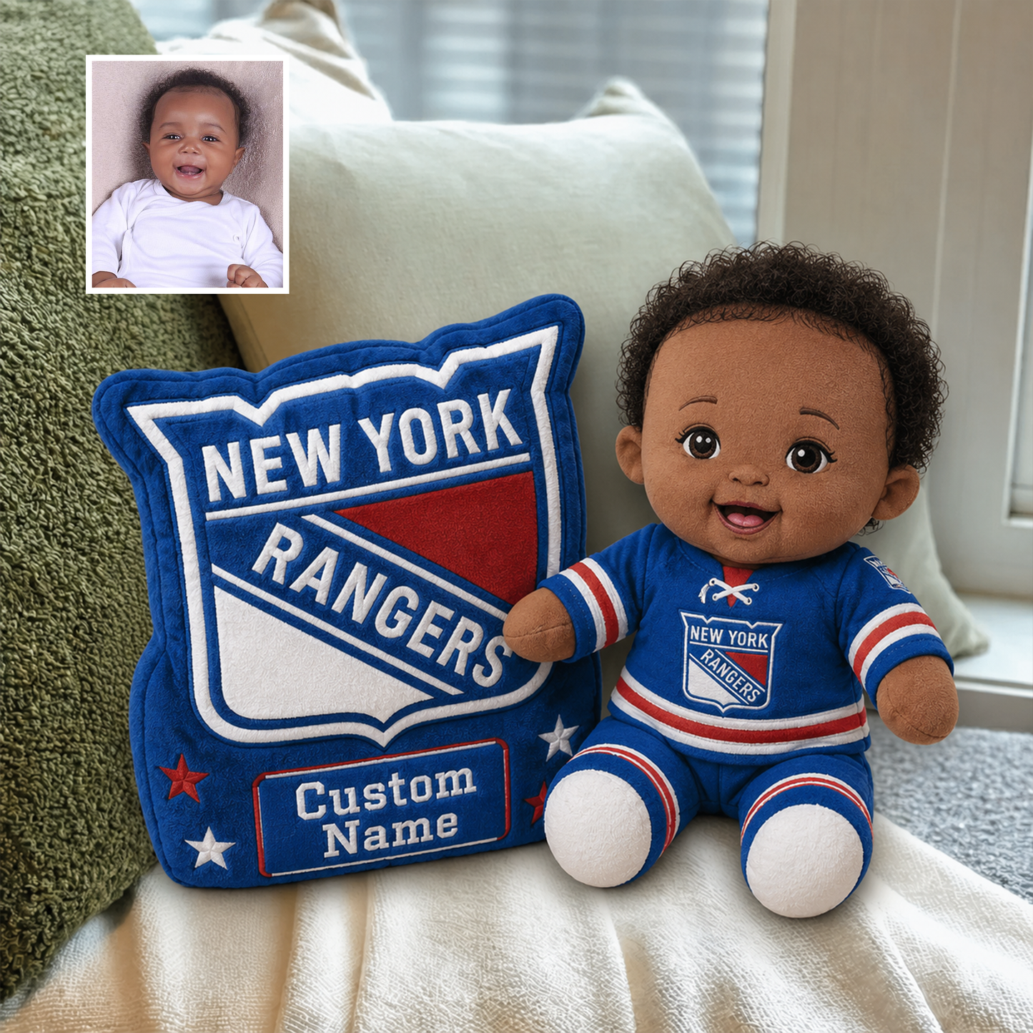 Premium NHL Personalized Kid Faux Fur Pillow NMD TTV