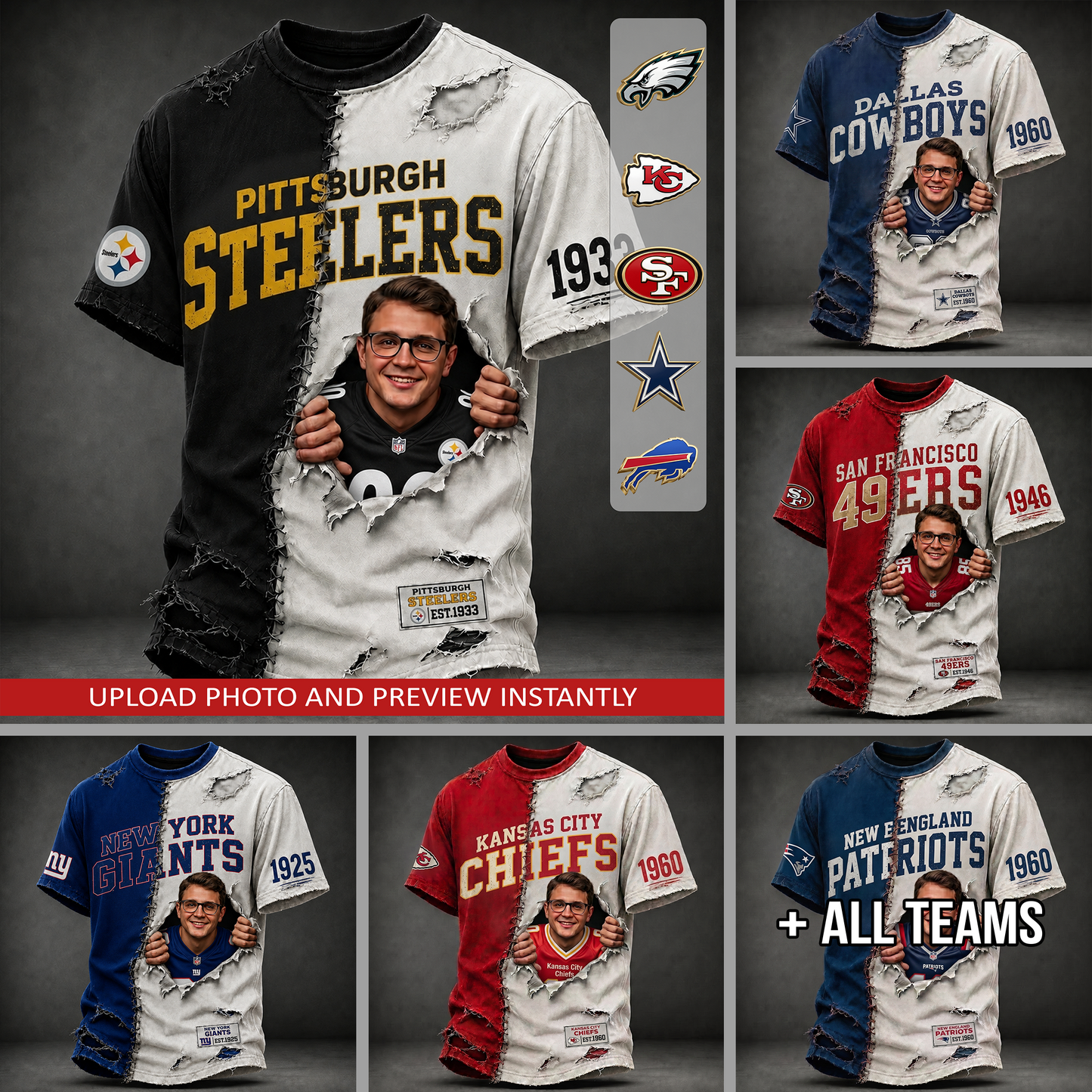 Premium NFL Personalized V-neck T-shirt 0607 NAK NHT