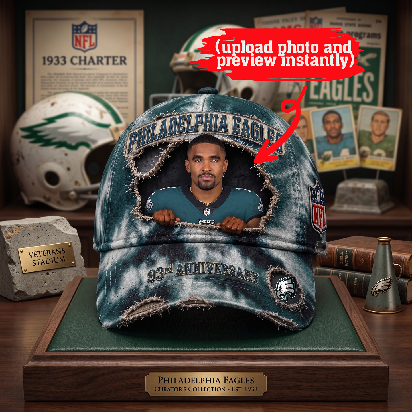 Premium NFL Personalized Anniversary Distressed Cap NMD TTV