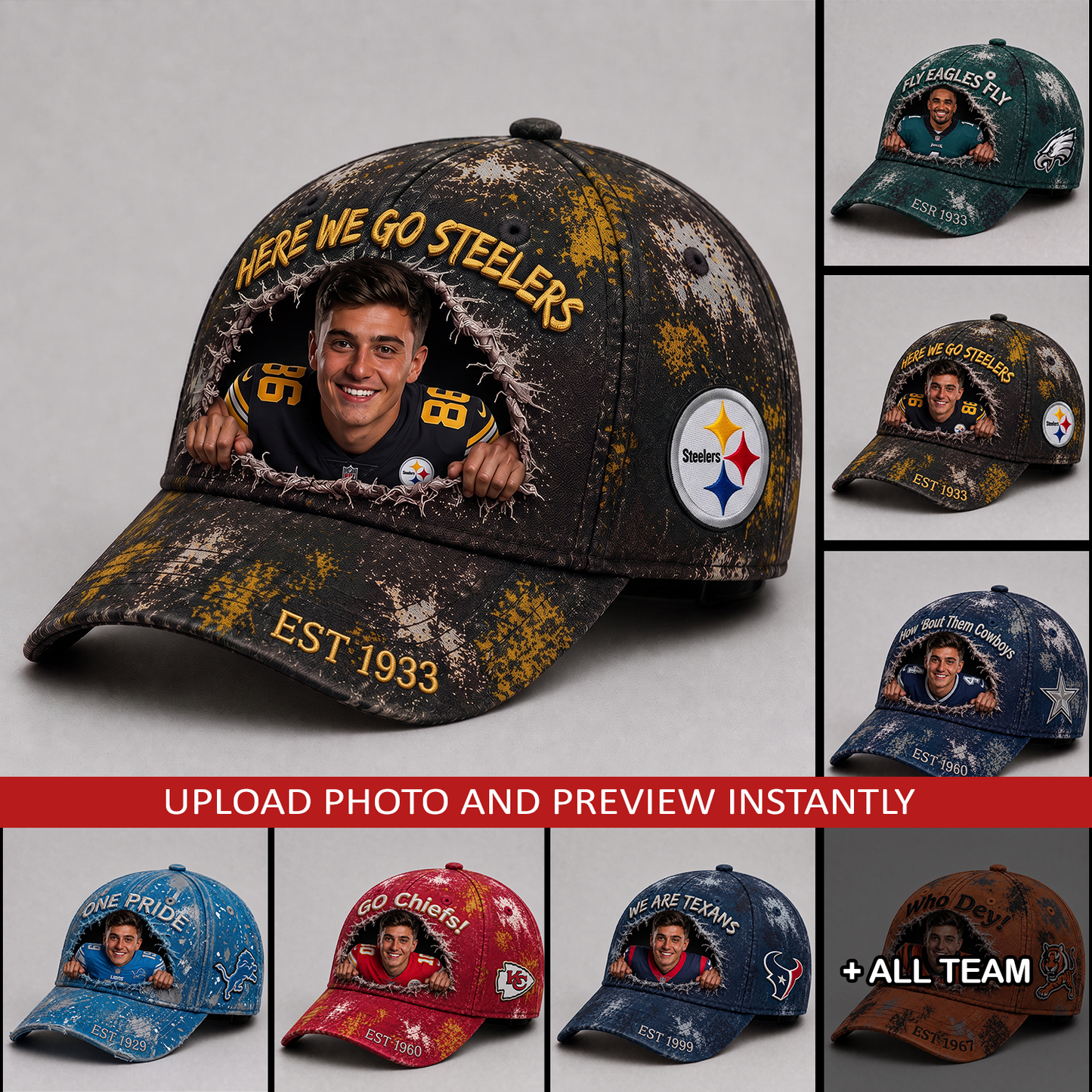 Personalized NFL Sun Hat - Gift for Football Fans 0807 NAK NHT V2