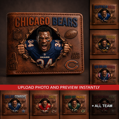 Personalized NFL Football Fan 3D Leather Wallet 1507 NAK NHT