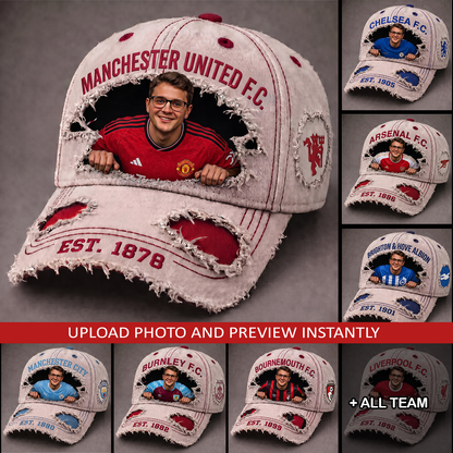 Personalized EPL Sun Hat - Custom Name & Face Gift for Football Fans 0407 NAK NHT