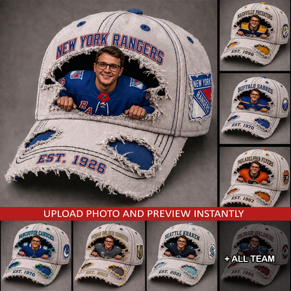 Personalized NHL Sun Hat - Custom Name & Face Gift for Football Fans 0107 NAK NHT