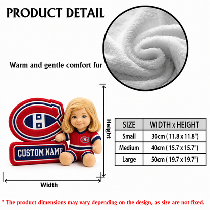 Premium NHL Personalized Kid Faux Fur Pillow NMD TTV