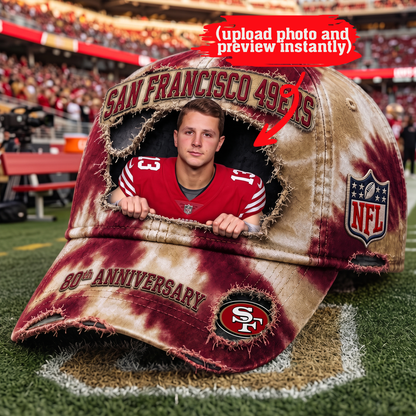 Premium NFL Personalized Anniversary Distressed Cap NMD TTV