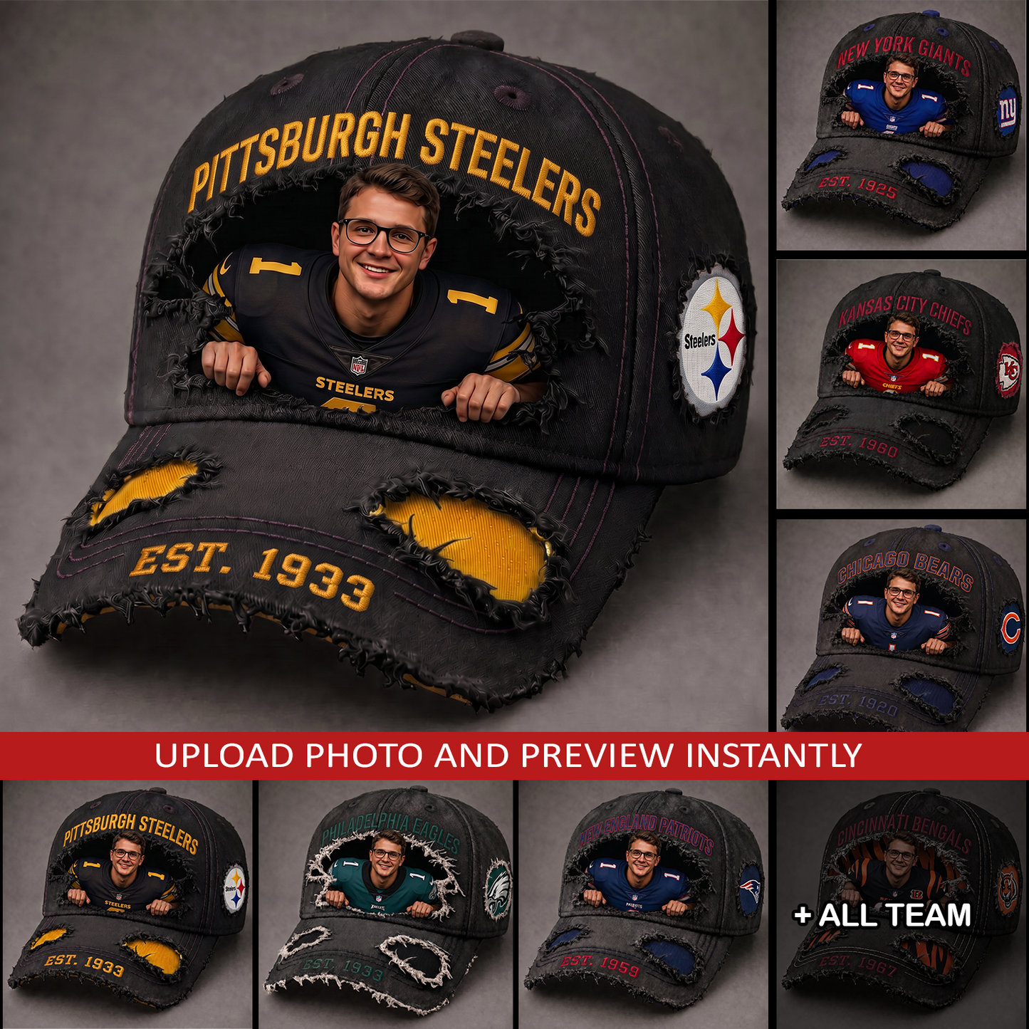 Personalized NFL Sun Hat - Gift for Football Fans 0807 NAK NHT