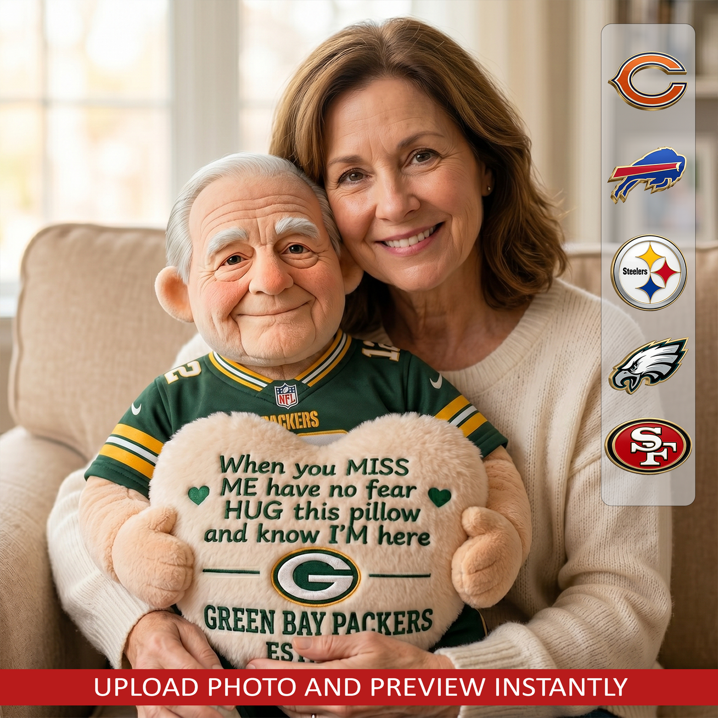 NFL Memorial Pillow - Custom Shaped Pillow 1806 NAK NHT