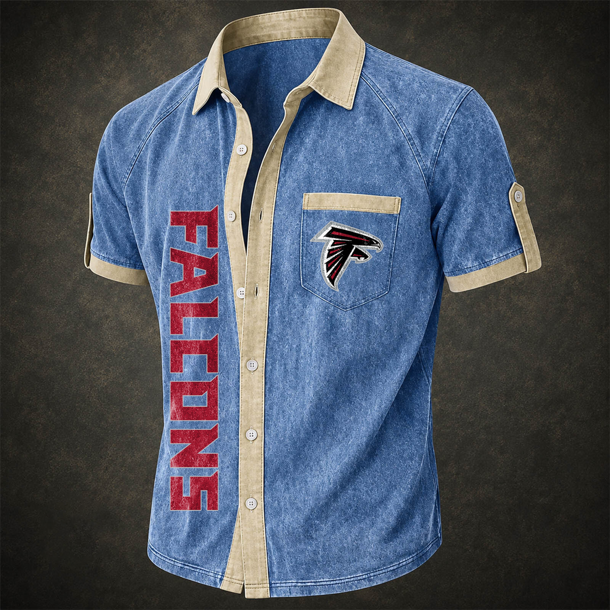 ATL x NFL Short-Sleeve Button-Up Sports Shirt