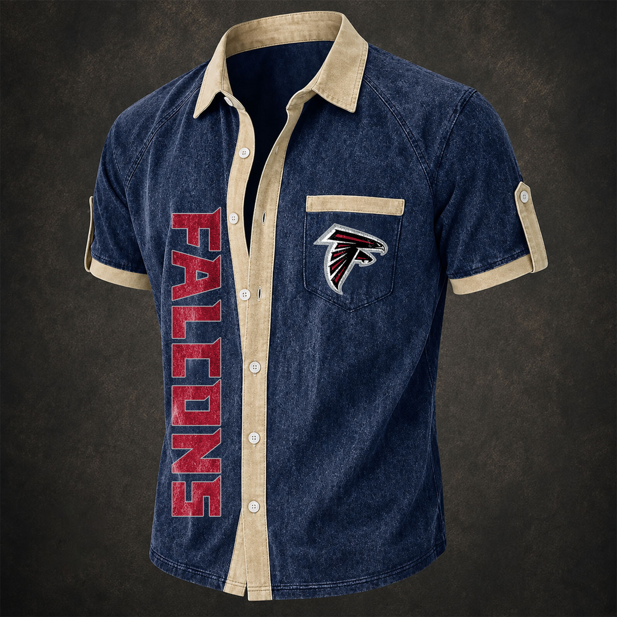 ATL x NFL Short-Sleeve Button-Up Sports Shirt