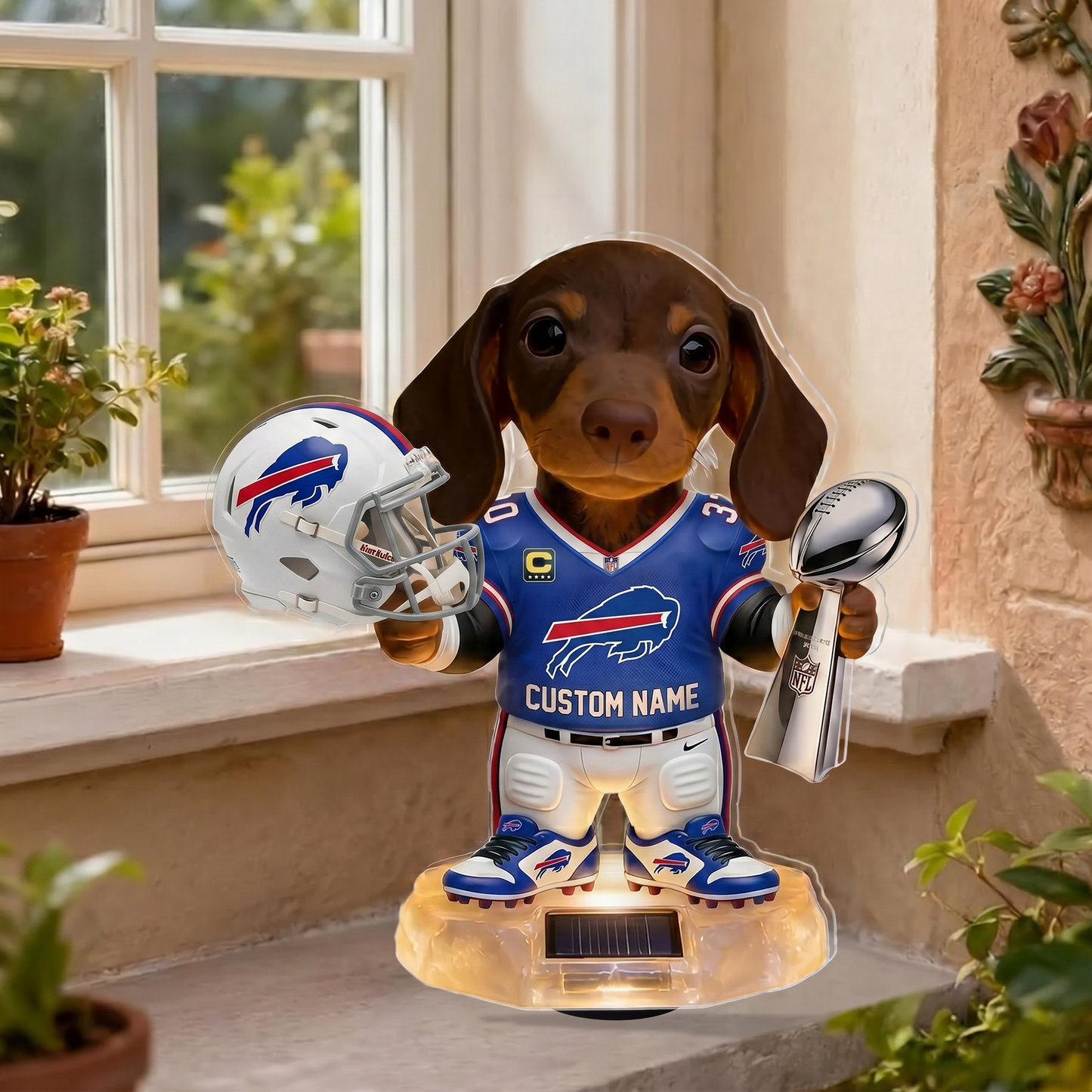 NFL Personalized Dog Solar Acrylic Light 1206 NAK TTT