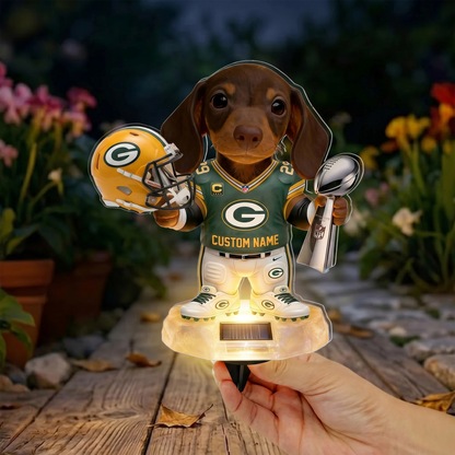 NFL Personalized Dog Solar Acrylic Light 1206 NAK TTT