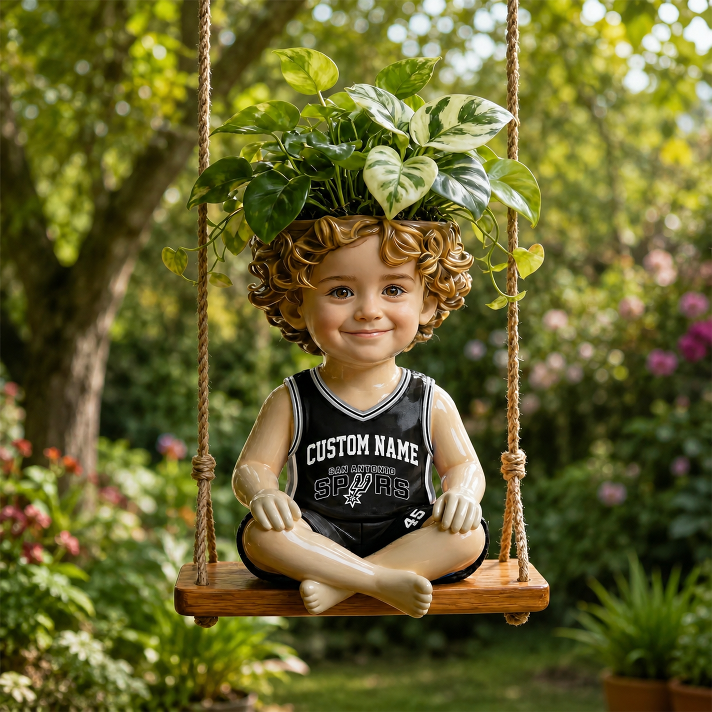 Little Bloom Swing - NBA Personalized Kid Hanging Pot 1606 NAK TTT