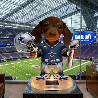 NFL Personalized Dog Solar Acrylic Light 1206 NAK TTT